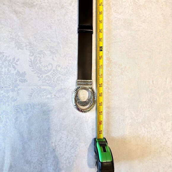 Chico’s Double Circle Interlock Belt – Black w/ Silver & Gold Metal Clasp – Size - Picture 11 of 13